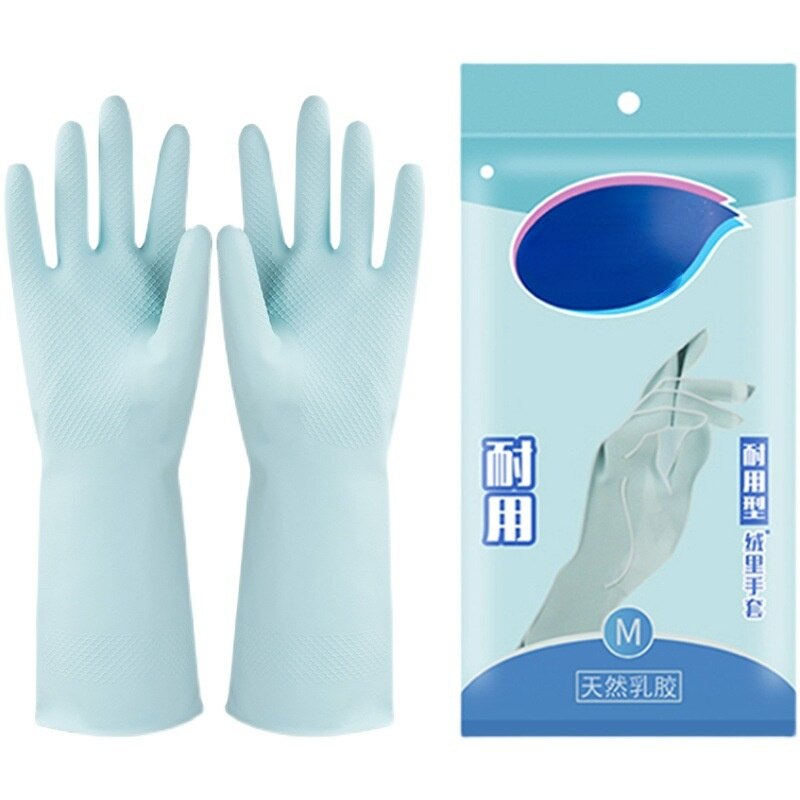 Household Washing Dishes Household Cleaning Laundry Gloves To Protect Hands Natural Latex Durable Velvet Gloves Gloves Kitchen: L