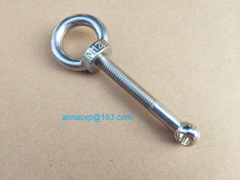 CVP stainless steel lifting eye nuts and eye bolts marine eyenut ring nut loop hole for cable rope lifting M12x90