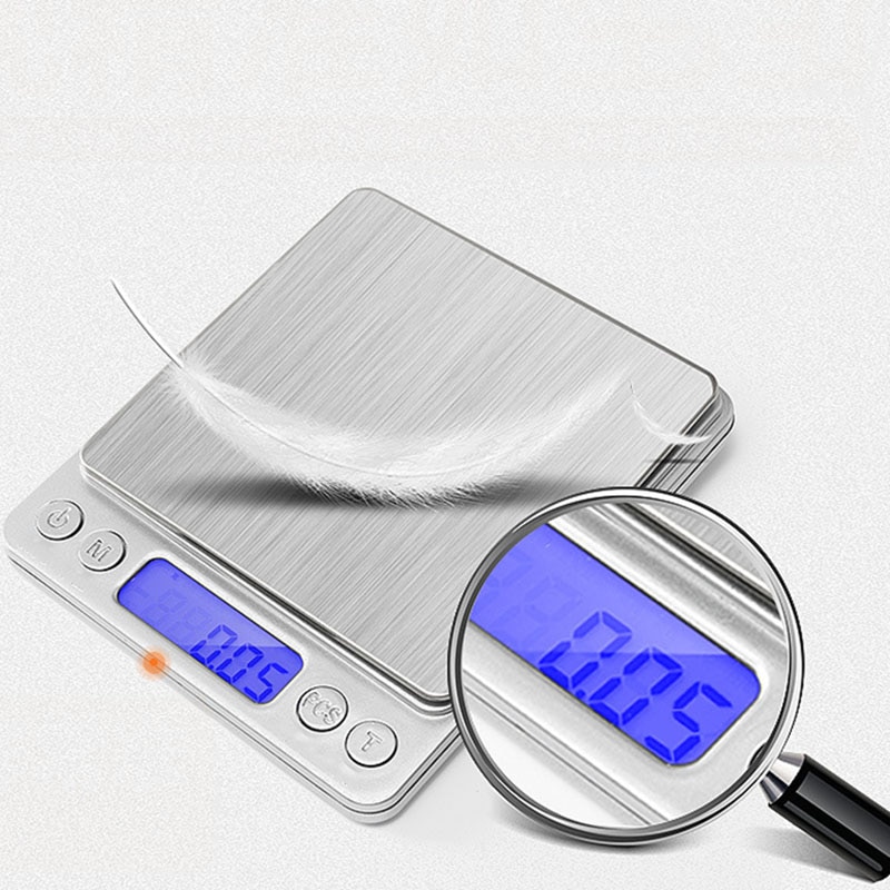 Bærbar digital vekt smykker kjøkken matte kosthold postrom kontor balanse vekt vekt 500/1000/2000/3000g kjøkkentilbehør