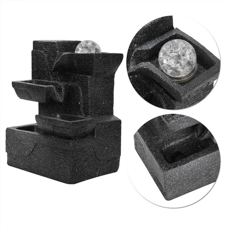 Waterfall Fountain Indoor LED Light Tabletop Fountain for Home Office