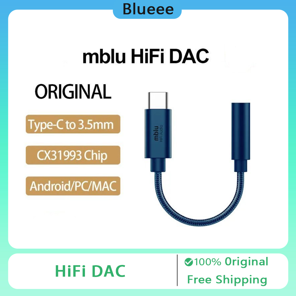 Meizu mblu HiFi DAC/mblu HiFi DAC Pro Earphone Amplifiers Adapter Hifi TYPE C To 3.5MM Audio Adapter CX31993 Chip 600Ω lifeme