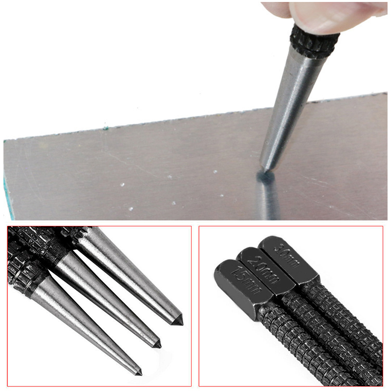3 stk 1.5mm/2mm/3mm legert stål senterstans metall tremerking boreverktøy brocas para metall broca madeira kjerne til metall