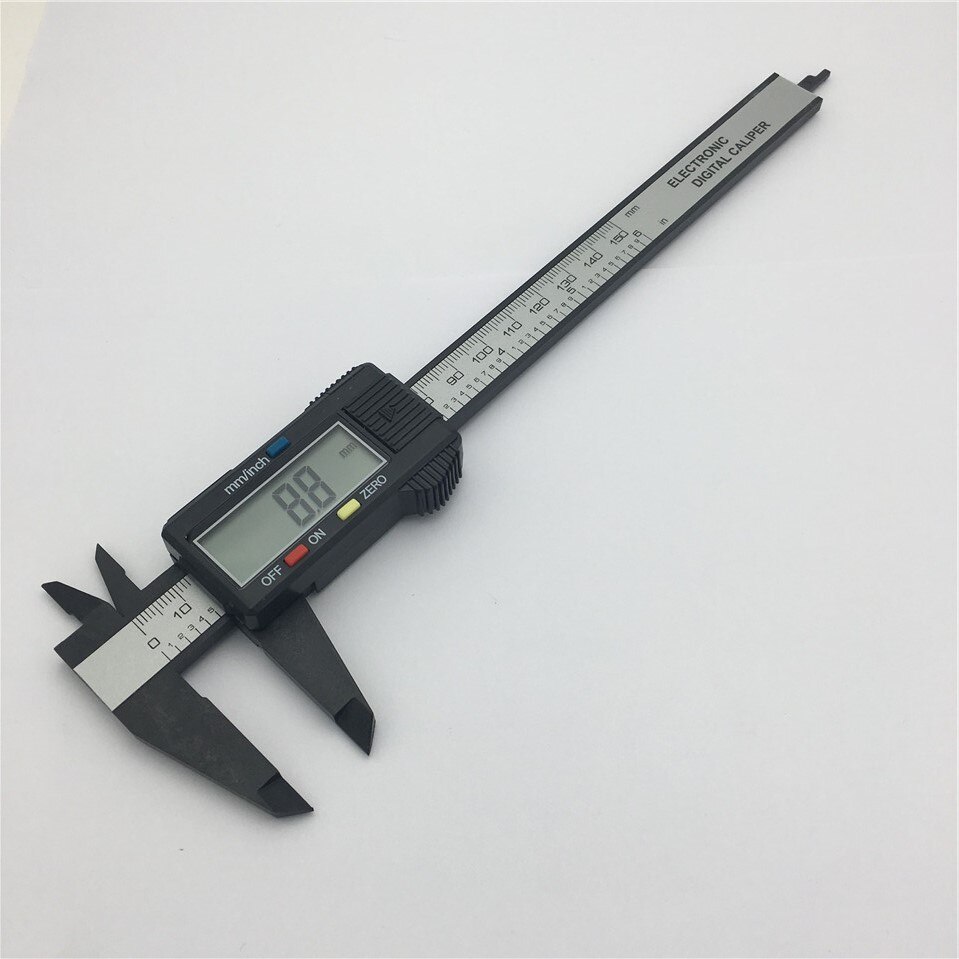 Micrómetro electrónico Digital de fibra de carbono, calibrador Vernier, 6 pulgadas, LCD, 150mm,