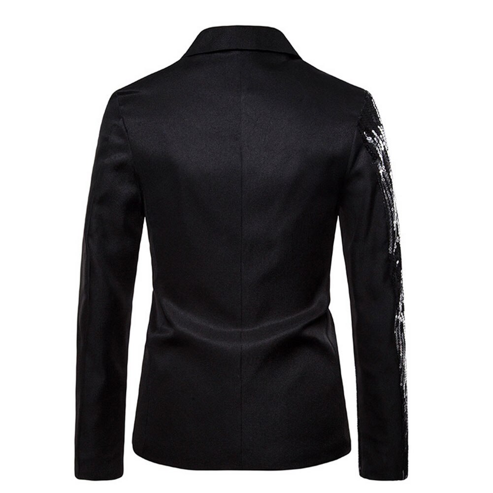 Mannen Sequin Blazer Jas Mode Een Knop Piekte Revers Party Diner Trouwjurk Jasje 2XL