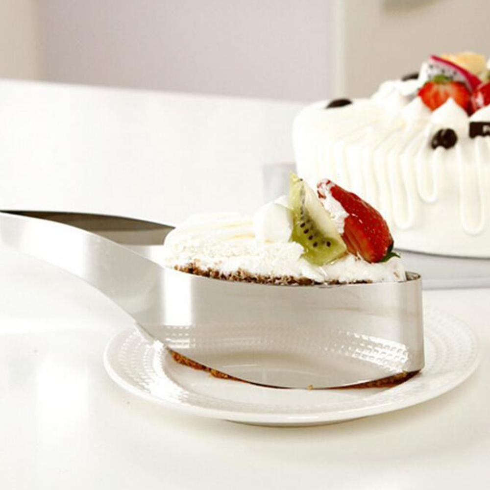 Stal nierdzewna idealne ciasto krajalnica jadalne naczynie kuchenne gadżet zakrzywione ciasto dzielnik zintegrowany klips robić krojenia ciasta formy