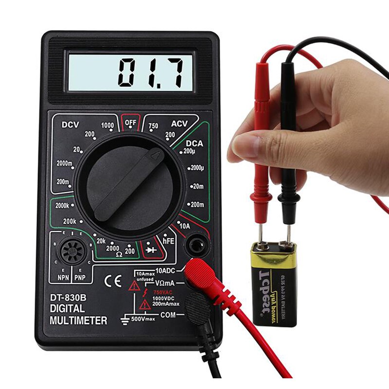 Mini dt -830b digitalt multimeter ac  dc 750/1000v ohm tester til elektriker inspektion og reparation digitalt display multimeter
