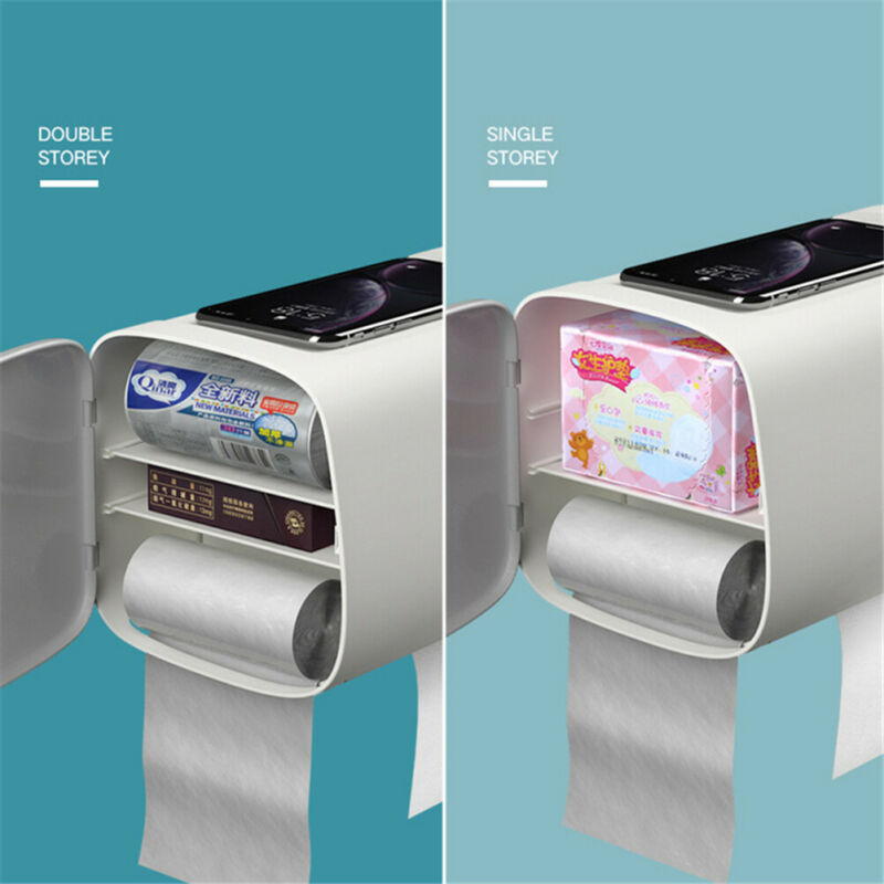 Tray Roll Paper Tube Storage Box Toilet Paper Holder Waterproof Wall Mounted Toilet Paper Tray Tissue Box Shelf Bathroom Product