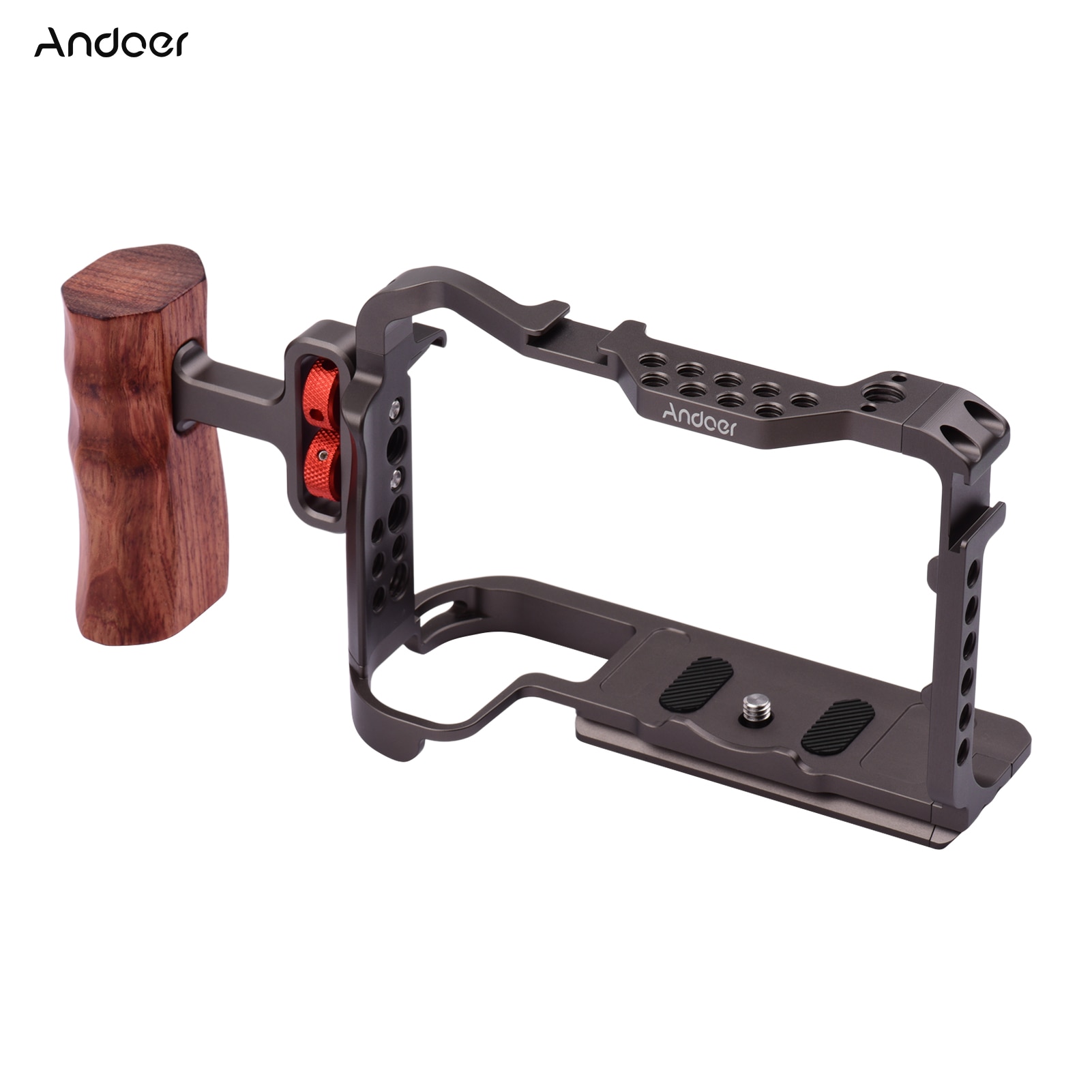 Andoer Aluminium Camera Kooi Beschermende Vlog Kooi Voor Microfoon Led Monitor Compatibel Met Canon Eos R5 R6 Camera 'S