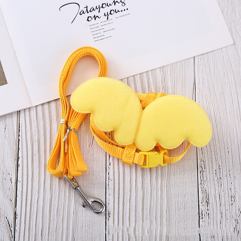 Harnais d'appel réglable pour chat et chien, corde de laisse pour petits animaux, entraînement à la marche, corde de remorquage, fournitures pour animaux de compagnie: Yellow / S