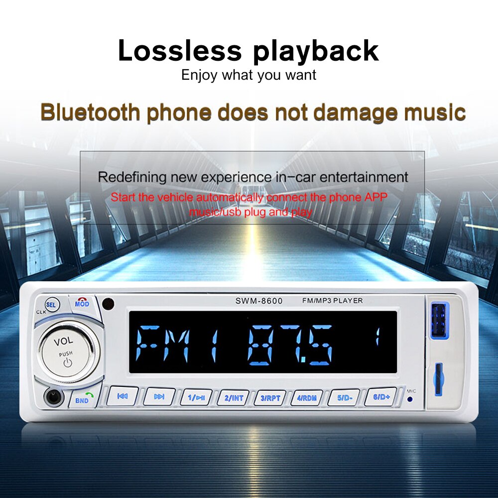 Autoradio 1 din In-dash Autoradio FM/Bluetooth/SD/USB/MP3 Multimedia Speler Afstandsbediening controle 12V 4-kanaals output Autoradio