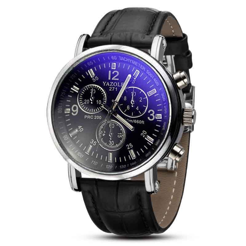 Luxury Mens Fitness Watches Faux Leather Analog Sm... Grandado