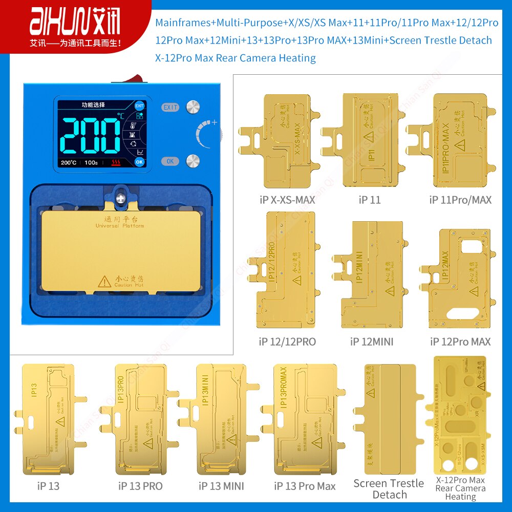 JC Aixun iHeater Profi Heizung Plattform für Android iPhone X XS XSMAX 11 13Profi 12 12promax Mainboard Schichtung und laminieren
