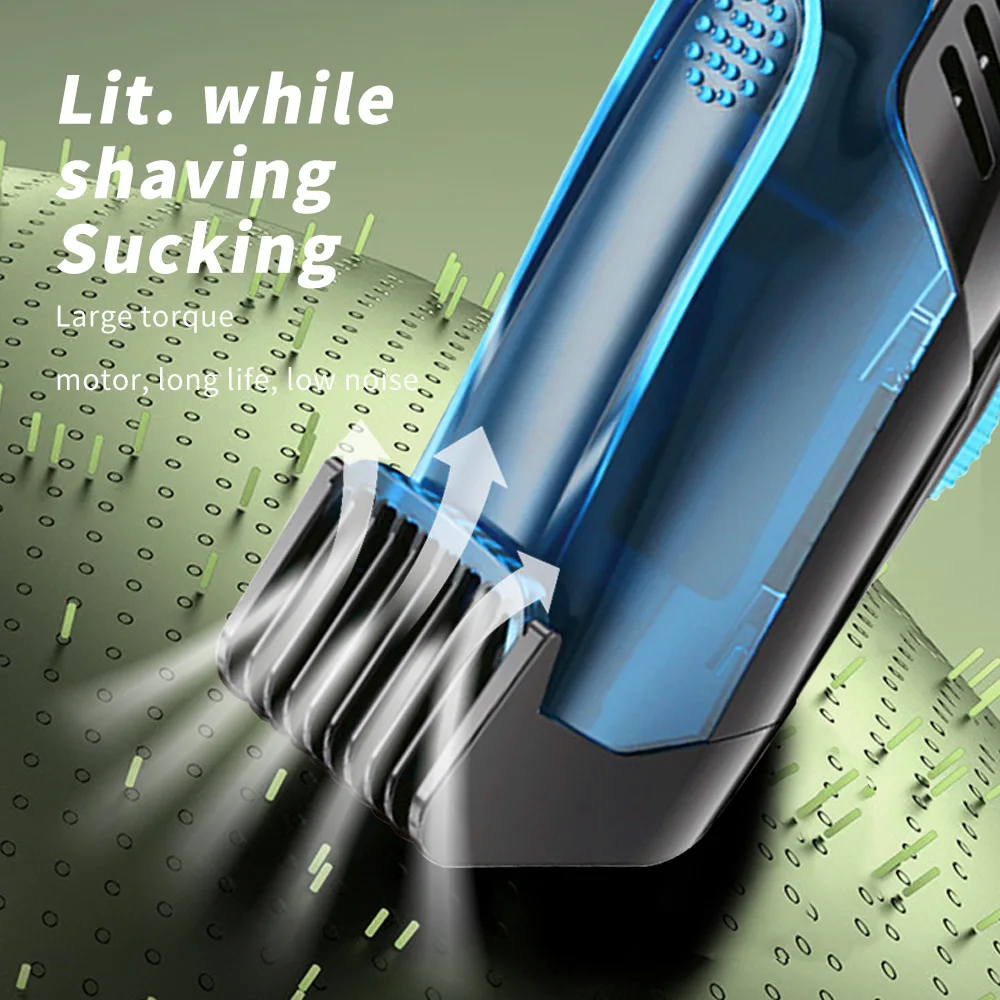 Vacuum Beard Trimmer for Men, Rechargeable Mustache Trimmer with Adjustable Length Comb (1-20MM) Electric Beard Trimmer