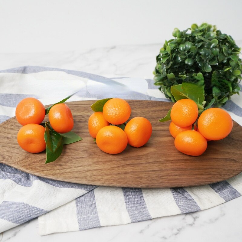 Modelo naranja de simulación, fruta naranja con ramas y hojas simuladas, modelo Shatangju, juguetes de iluminación