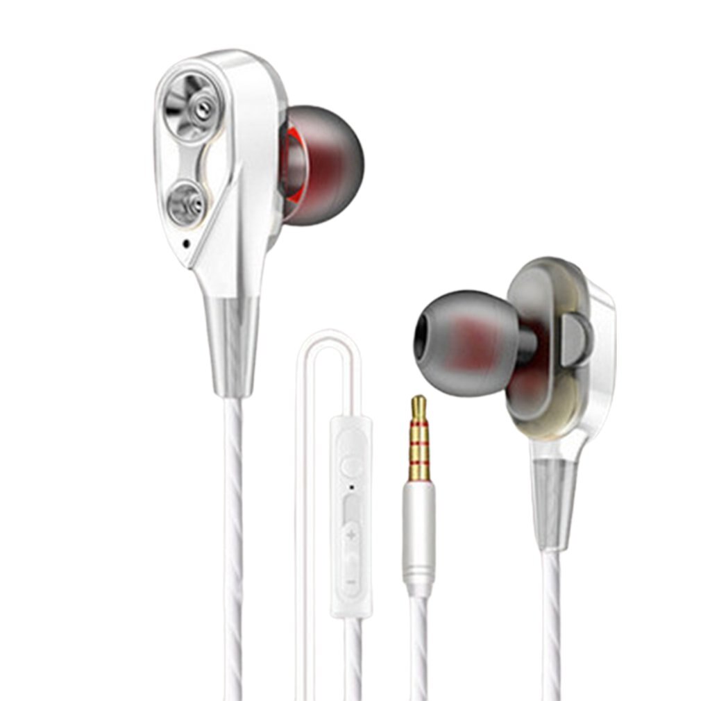 In-Ear Headphones Moving Coil Headphones Wired With Wheat Gaming Headset For Apple For Android Phones: white Single horn