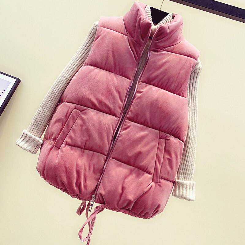 autumn winter women&#39;s casual female nice warm Vest Outerwear MP3302: Pink / XXL
