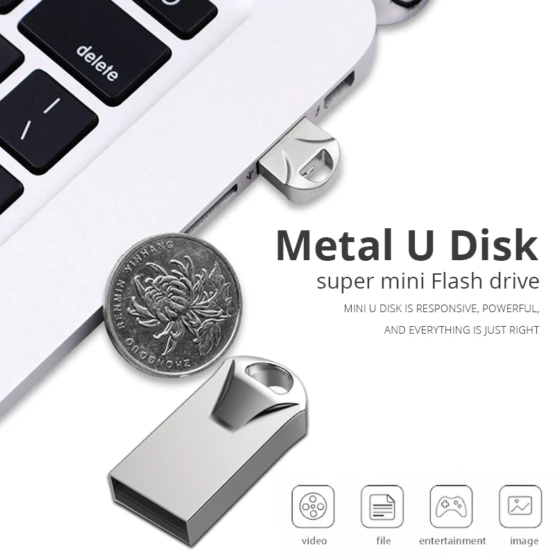 Mini Metal USB Flash Drive 64GB Thumbdrive 16GB 8GB Pendrive 32GB Flash Memory Stick 128GB 4GB Waterproof Pen Drive Usb Disk