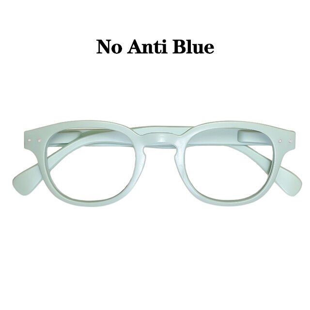 Gafas de lectura Sighttoo, gafas graduadas redondas para mujer, gafas decorativas antiazules, lentes de ordenador Leesbril Dames: Azul / 0