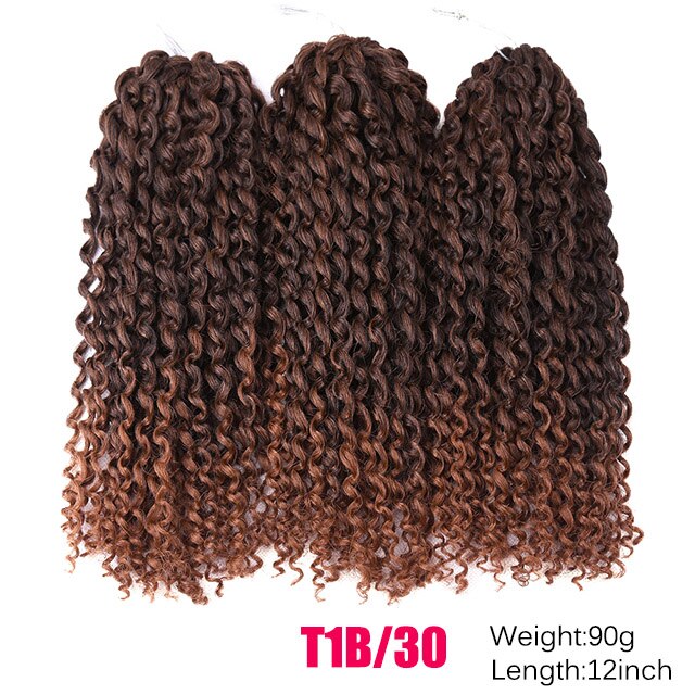 Amir12inch Marley bob Braids Ombre red purple blue Crochet Braiding Hair 3Pack/Lot Synthetic Curly Hair Extensions for Women: T1B/30