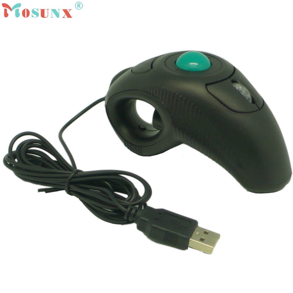 Mosunx Computer Peripherals 2.4GHz Wired USB Handheld Mouse Finger Using Optical Track Ball Mouse 1000DPI Gaming Mouse Jun24