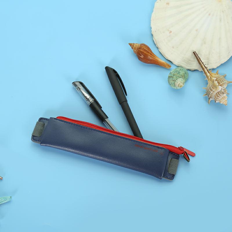 Mini Kawaii Pencil Case Pencil Cases Stationery For Office Pen Case Elastic Band Leather School Supplies Pencil Bags: zangqin