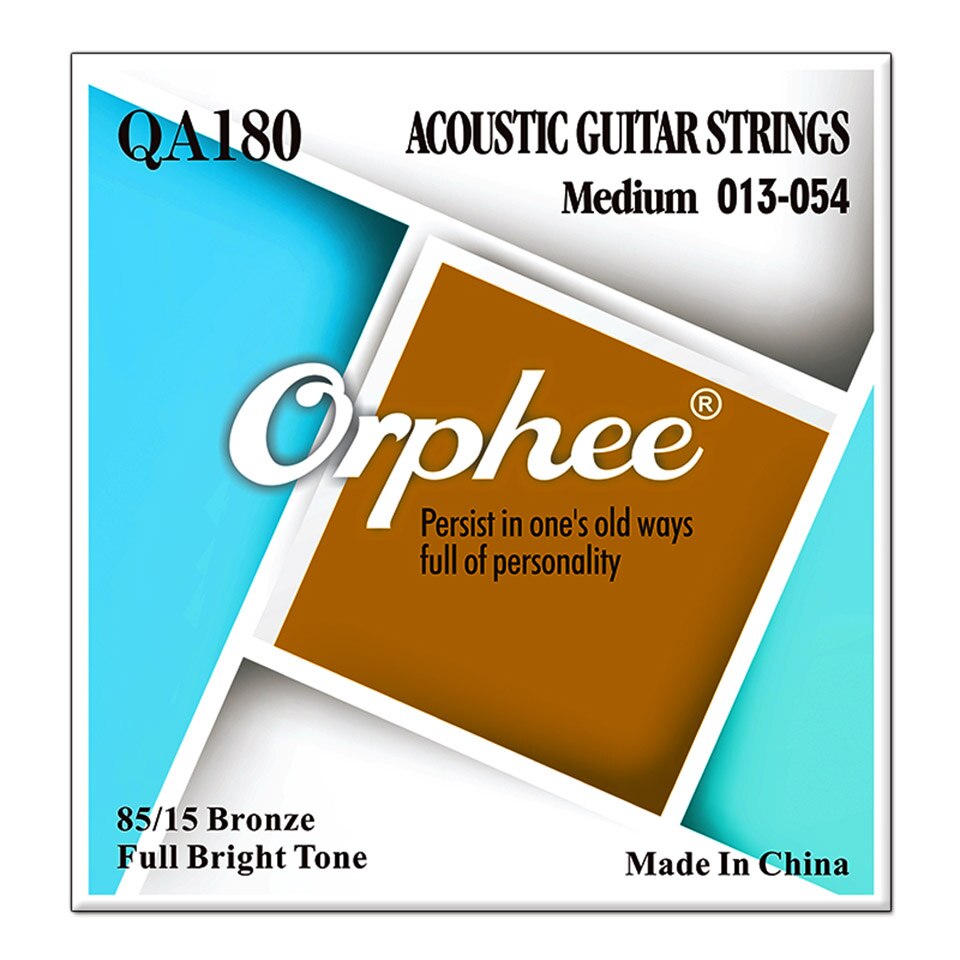 Orphee 6 stk/sett akustiske gitarstrenger qa serie 85/15 bronse full lyse tone akustiske gitarstrenger: Qa180