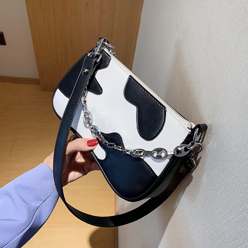 Contraste couleur carré chaîne sac fourre-tout en cuir PU femmes sac à main voyage épaule sac de messager sac à aisselles