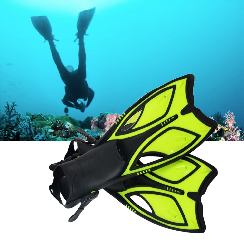 1 coppia di Snorkeling Subacquea di Nuoto In Silicone Antiscivolo Outdoor Training Bambino Adulto Immersioni Pinna Lunghe Pinne Cinghia Regolabile
