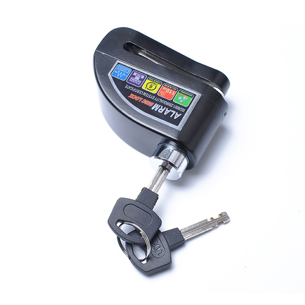 Motorbike Wheel Locks, Aluminum Alloy Anti-Theft Disc Brake Alarm Lock for Motorbikes Motorcycle Bike Scooter Moped ATV (Black)