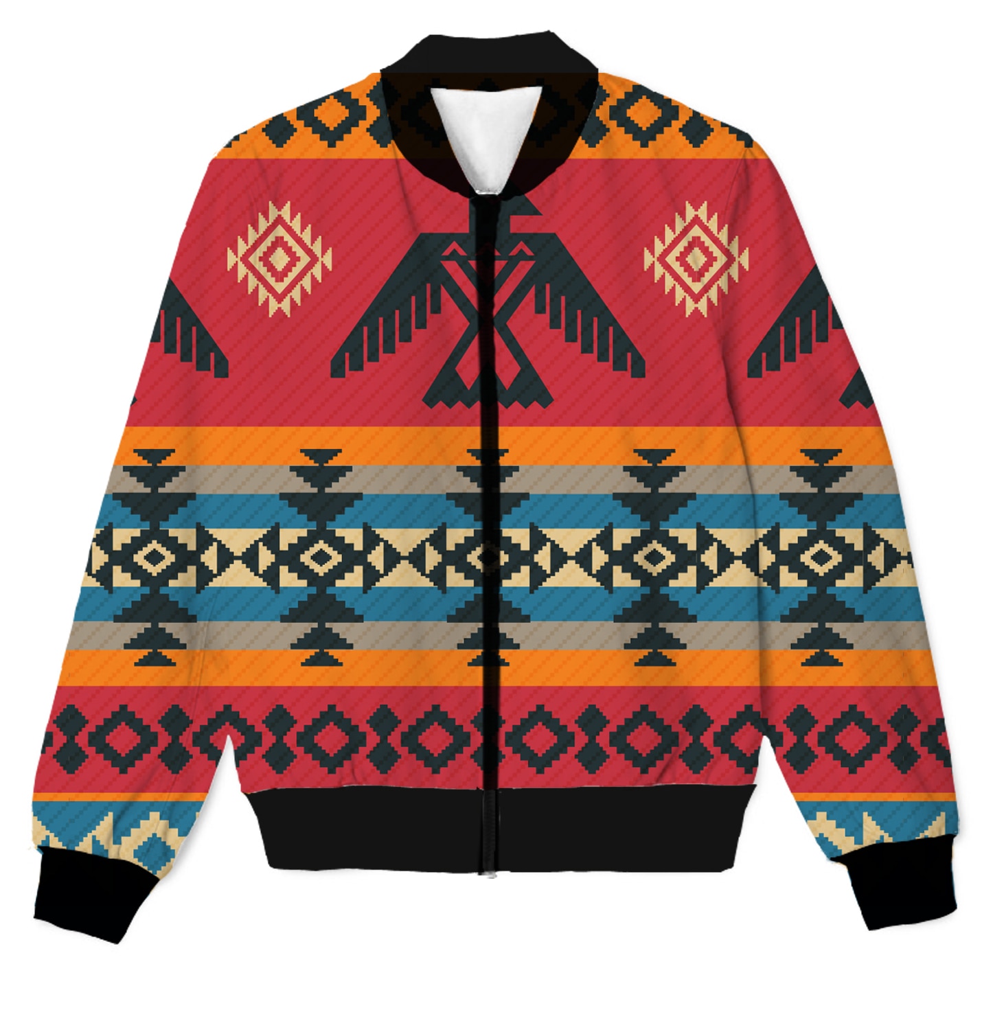 Aito amerikkalainen yhdysvaltalainen koko mukautettu natiivi tulostustyyli 3d sublimaatioprintti vetoketjullinen takki plus koko 4xl 5xl 6xl