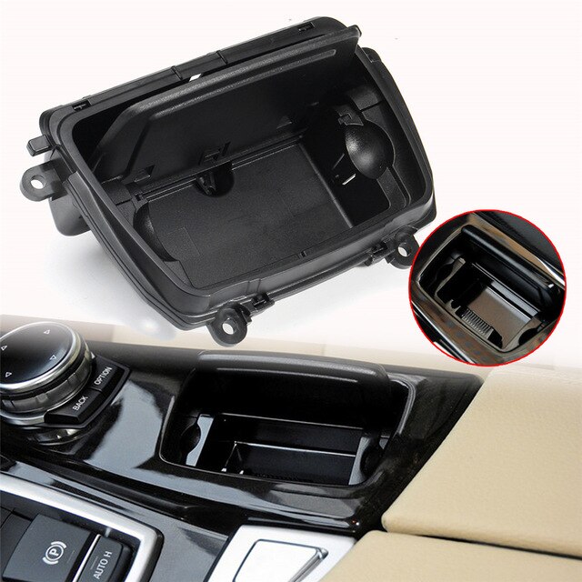 Black Plastic Center Console Ashtray Assembly Box Fit For Bmw 5 Series F10 F11 F18 51169206347: Default Title