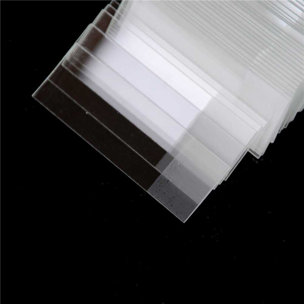 50pc Clear Glass Educational Microscope Slides School Lab Specimen With English Label Slide