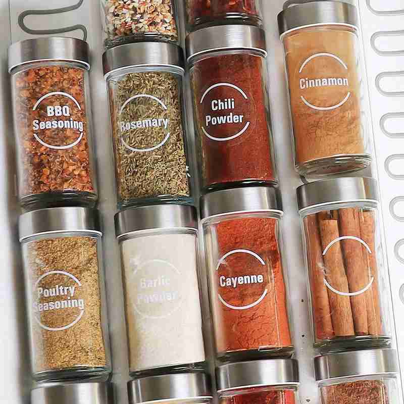144/274/132pcs Kitchen Jars Bottle Container Label Various Food Label Clear Stickers Food Jar Labels for Pantry Spice Stickers