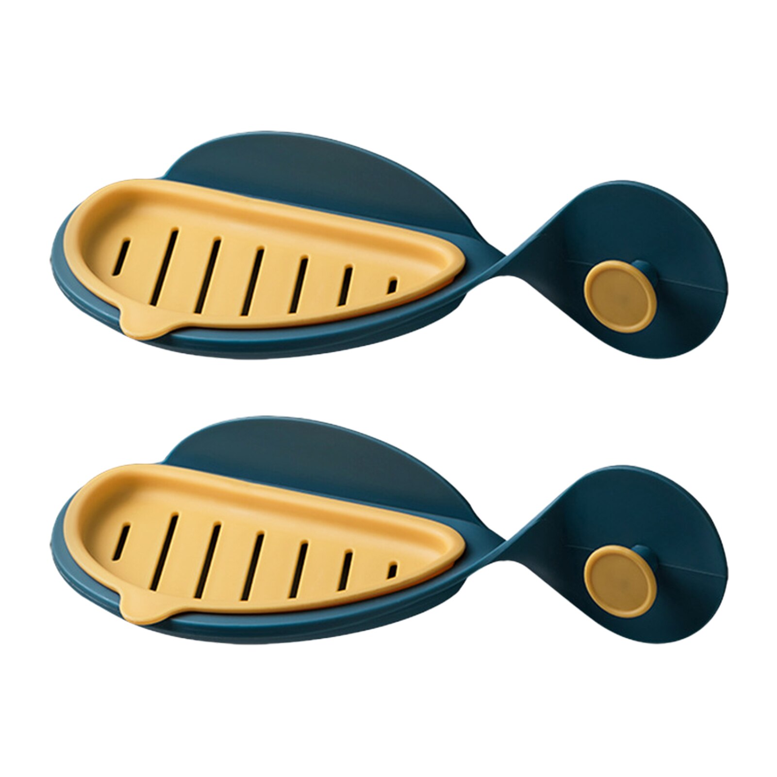 Porte-savon mural Double couche en forme de poisson, 2 pièces, détachable, couleurs fraîches, décoration de salle de bain, hôtel, cuisine