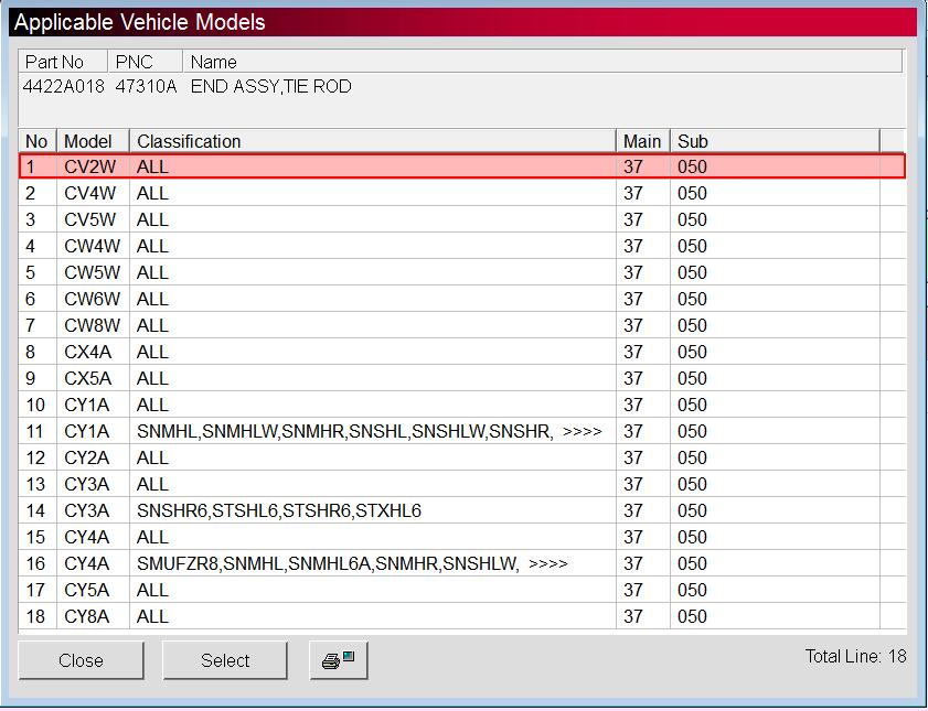 Conjunto de 2 uds para Mitsubishi LANCER SPORTBACK - OUTLANDER II 2006- DELICA D:5 2007- 4422A018 4422A052