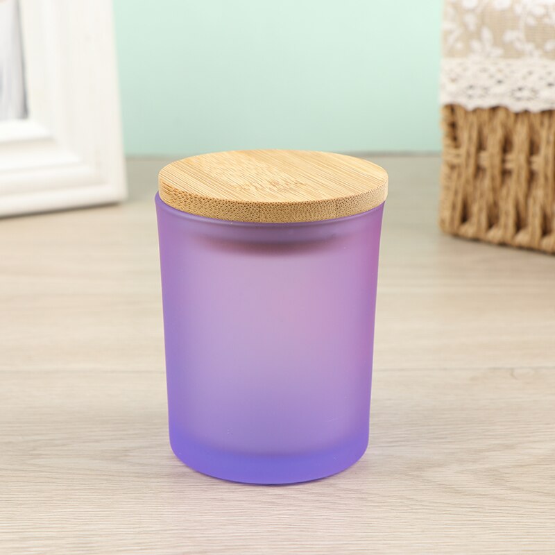 Taza de vela colorida DIY, contenedor de cera de bebida dorada, vela de vidrio, candelabro de aromaterapia, frascos de velas de feliz cumpleaños: Purple