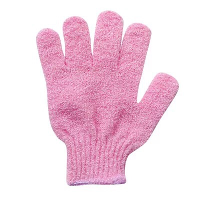Kroppsbad til peeling eksfolierende hansker til dusj skrubb hanske ansiktsmassasje svamp kroppstørker børste hud fuktighetsgivende spa skum: Rosa 1 par