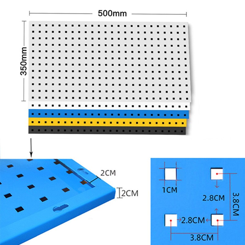 1Pc Board Muur Gemonteerde Gat Boord Haak Hardware Tool Opbergrek Toolbox Opknoping Boord Opknoping Boord Tool Opslag haakse Slijper