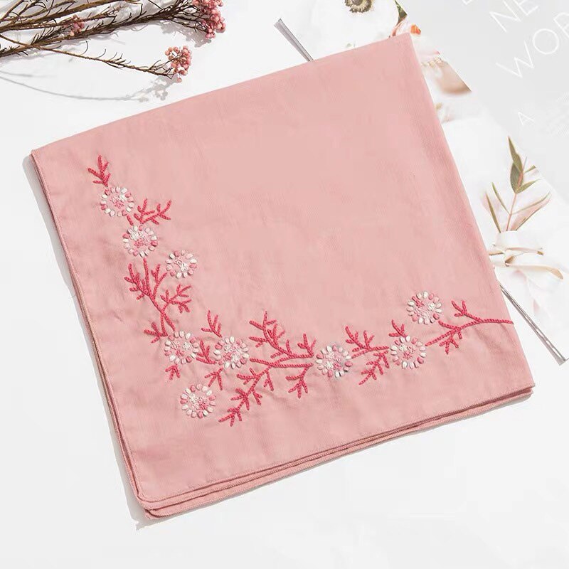 Handkerchief DIY Embroidery Kit Needlework Flower Cross Stitch Set with hoop Handwork Swing Handmade Craft Unfinished: 5