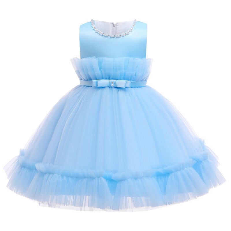 Baby Girls Dress Newborn Clothes Princess Dresses For Baby first 1st Year Birthday Dress Carnival Costume Infant Party Dress: Blue / 9-12M(Size 70)