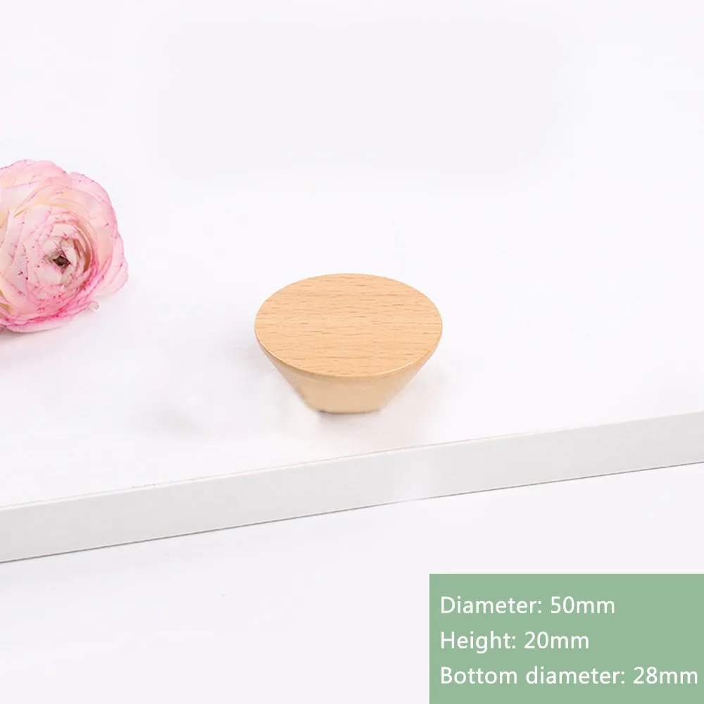 Manija de madera para muebles, pomo de cajón, tirador de puerta de armario, orificio simple/doble, herrajes duraderos para el hogar: Multicolor