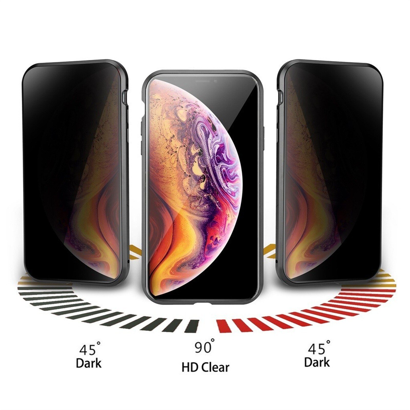 Iphone Case Telefoon Bescherming Anti-Fall 360 ° Magnetische Adsorptie Anti-Zie Privacy Dubbele Case Cover Voor Iphone 12 Mini