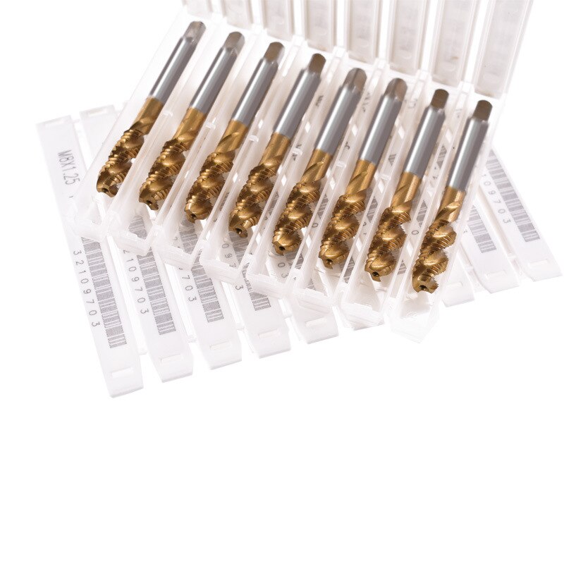 1pcs HSS Titanium Steel Screw Tap Coated Metric Spiral Thread Metric Tap Drill Bits Set Screw Machine Compound M3-M12 Hand Tools