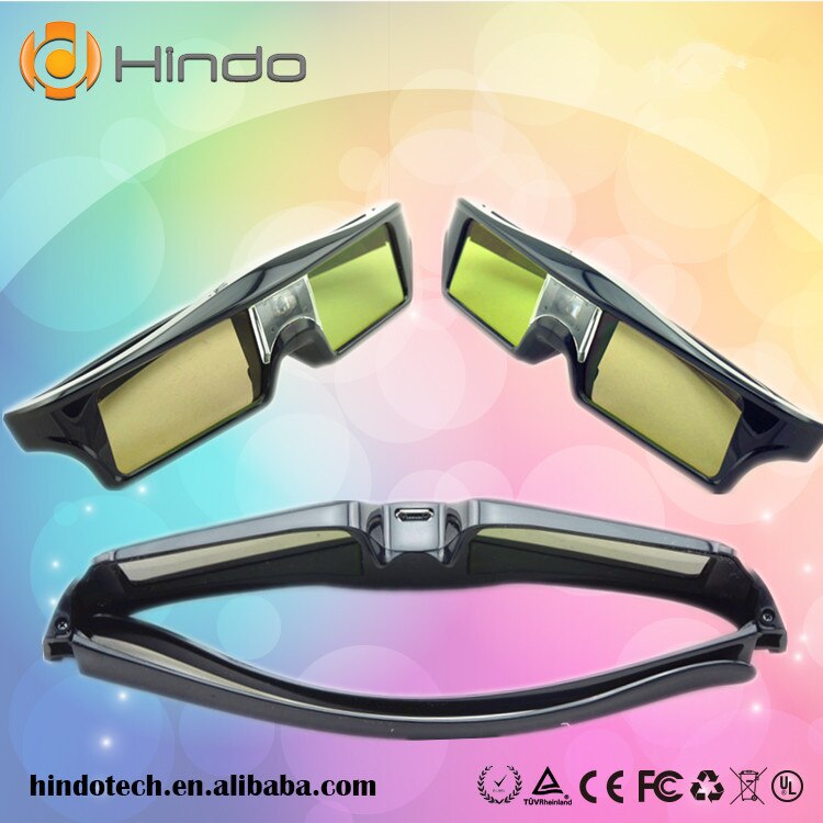 2 pièces volet actif 3D dlp link 3d lunettes projecteur 3d lunettes pour Acer/Potoma/BenQ/Samsung de 3d dlp link projecteur
