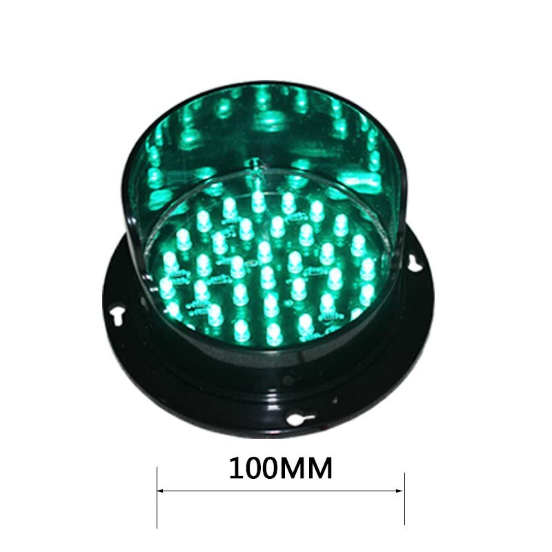 Luz de señal LED verde de alto brillo, foco de tráfico de 100mm, 12V CC, precio de , oferta