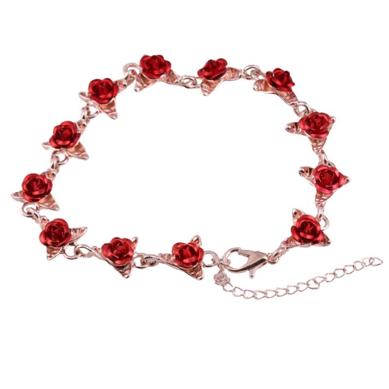 Pulsera romántica de rosas para dama de honor, joyería encantadora, del Día de la madre para mujeres y niñas: RGD