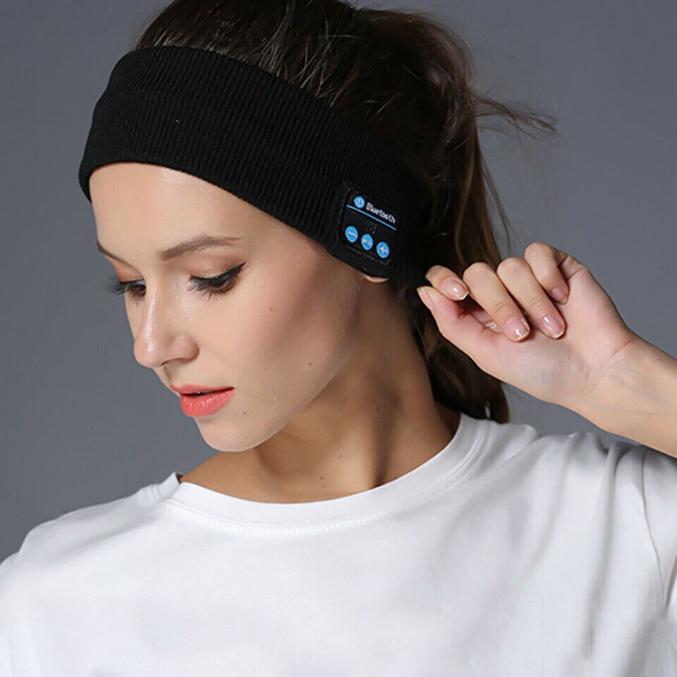Sove bluetooth 5.0 hovedbånd headset trådløs øretelefon sport hd stereo hovedtelefon