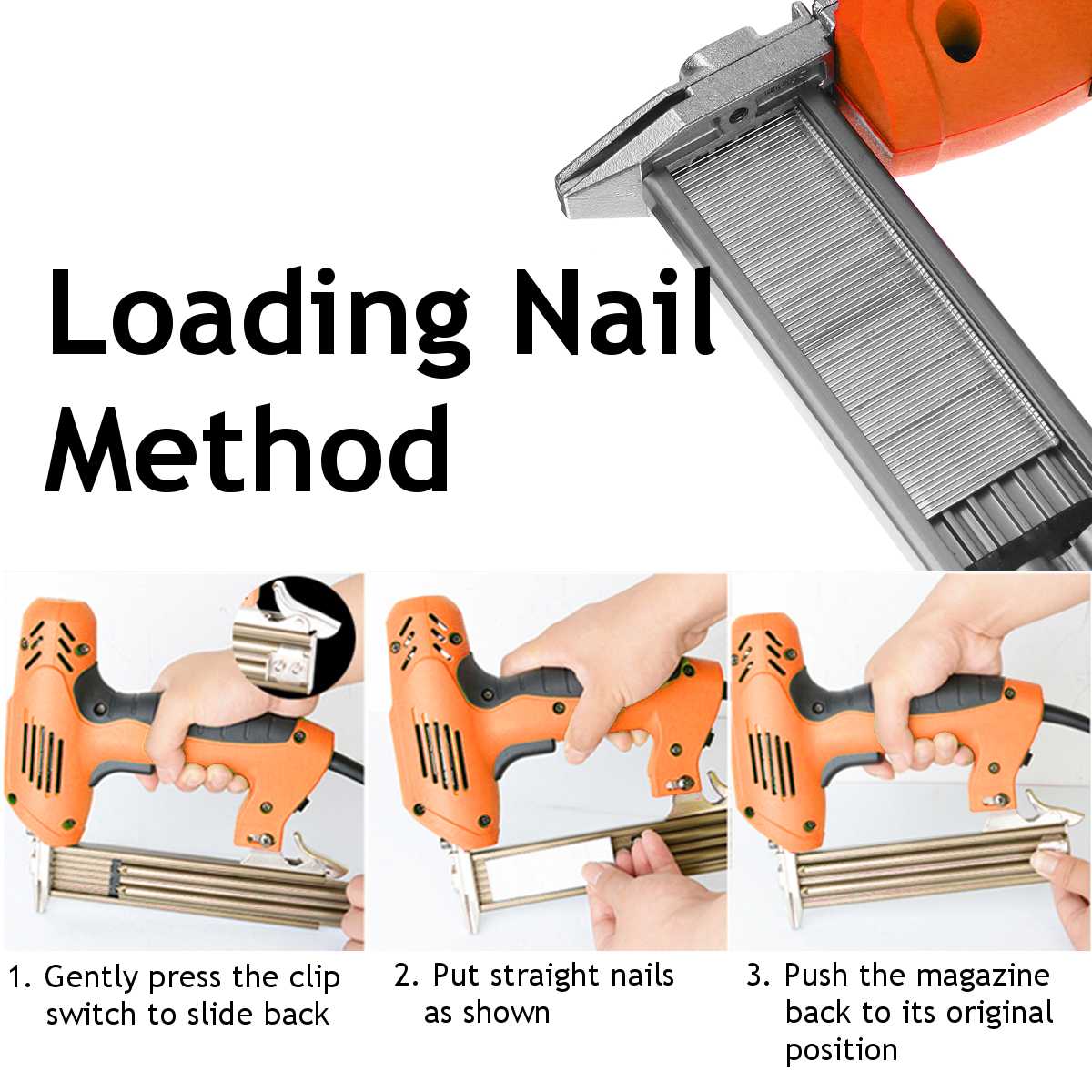 2300W Electric Nailer and Stapler Furniture Staple Gun for Frame with Staples & Nails Carpentry Woodworking Tools 220V