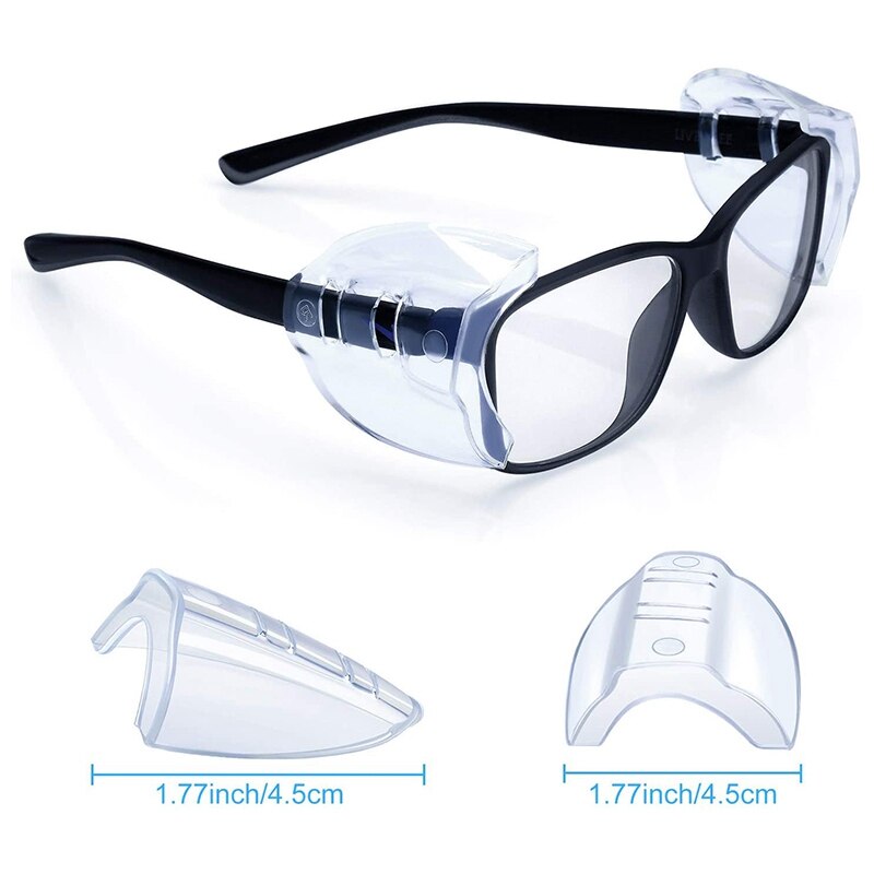 6 par sikkerhedsbriller sideskærme, slip på sideskærme for sikkerhedsbriller passer til de fleste sikkerhedsbriller