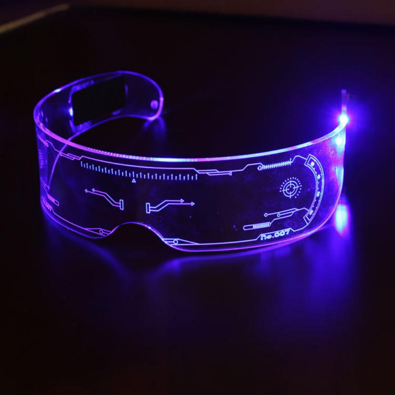 Colorful Luminous Glasses LED Glasses EL Wire Neon Party Light Up Glasses Rave Costume Party Decor DJ Sun Glasses Halloween: 03